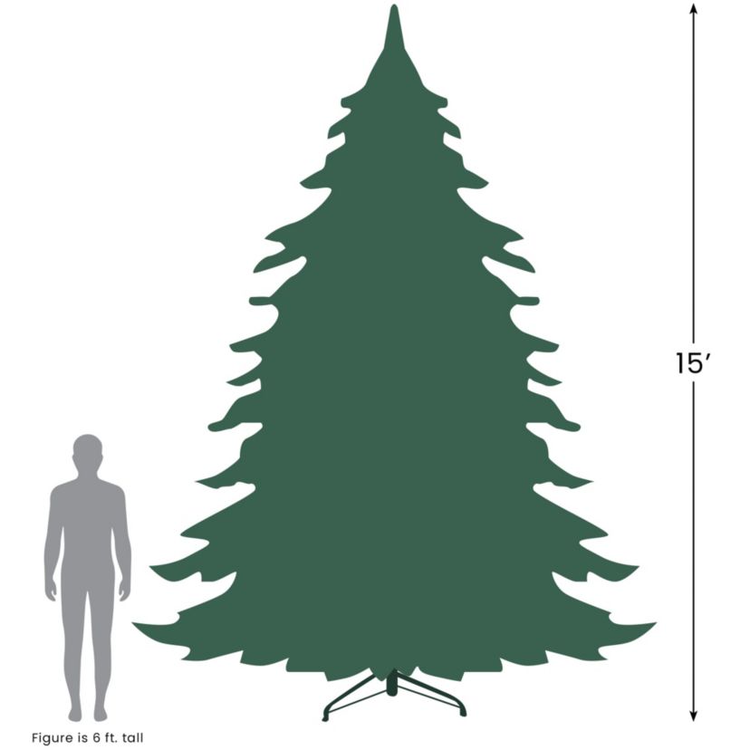 15 Pre-Lit Green Pencil Pine Artificial Christmas Tree - Multi Lights