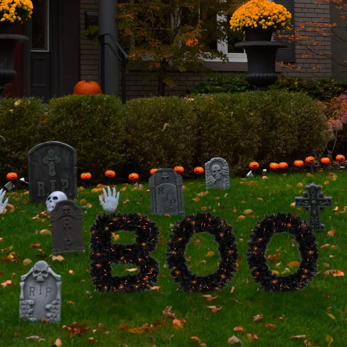 18" Lighted Letter Boo Sign Outdoor Halloween Decoration