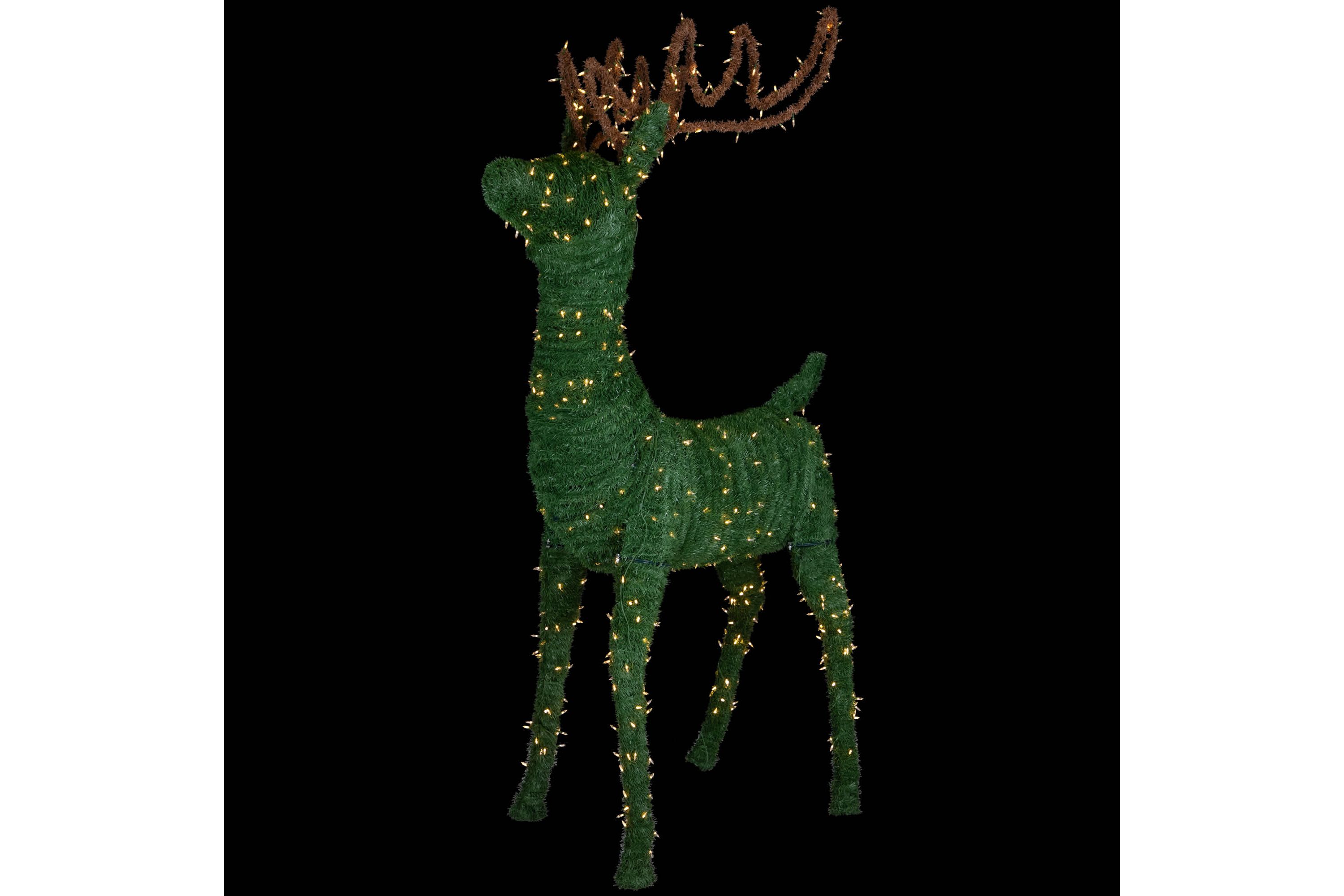 Lighted Commercial Standing Topiary Reindeer Outdoor Christmas Decoration - 6.5 - Warm White LED Lights