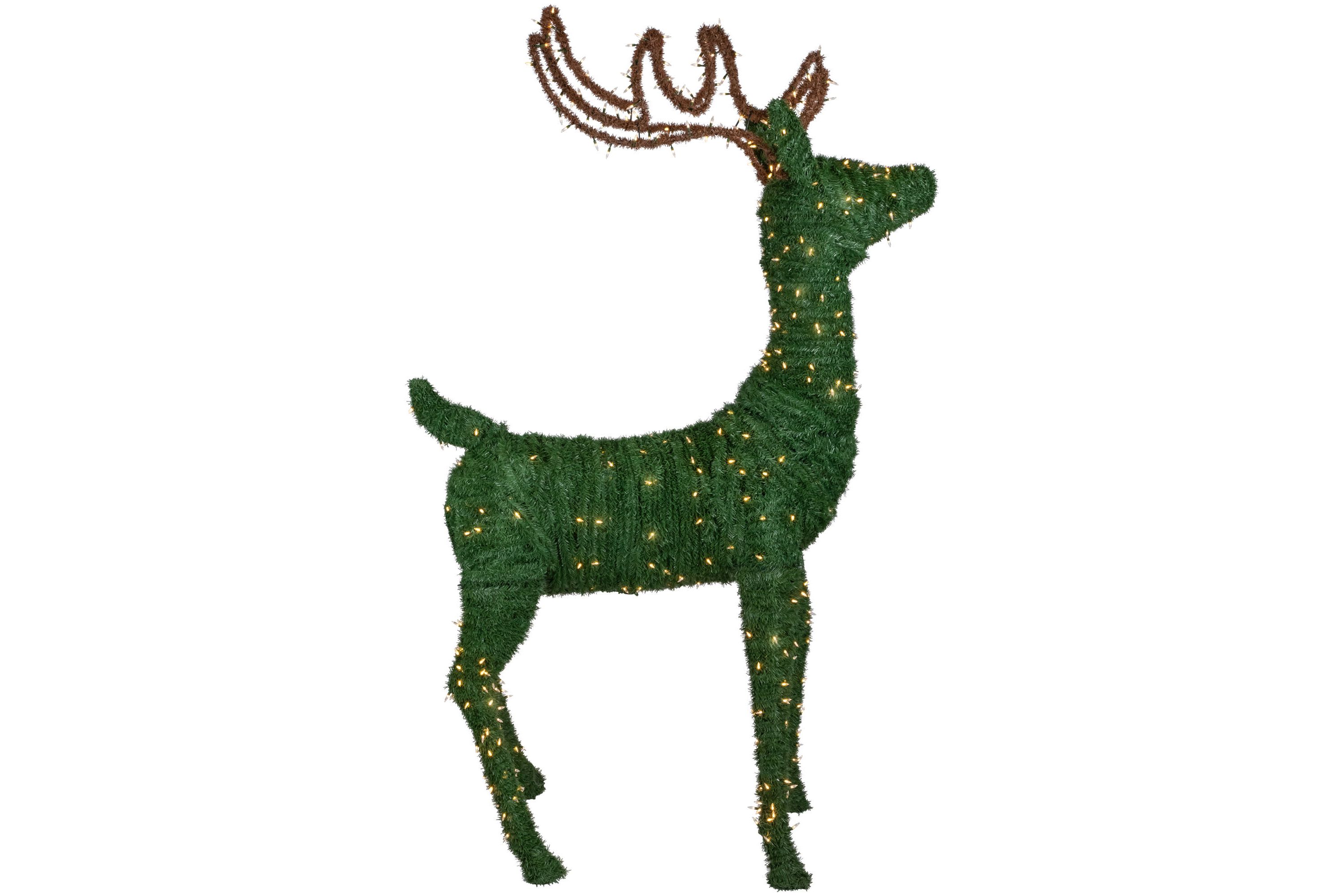 Lighted Commercial Standing Topiary Reindeer Outdoor Christmas Decoration - 6.5 - Warm White LED Lights