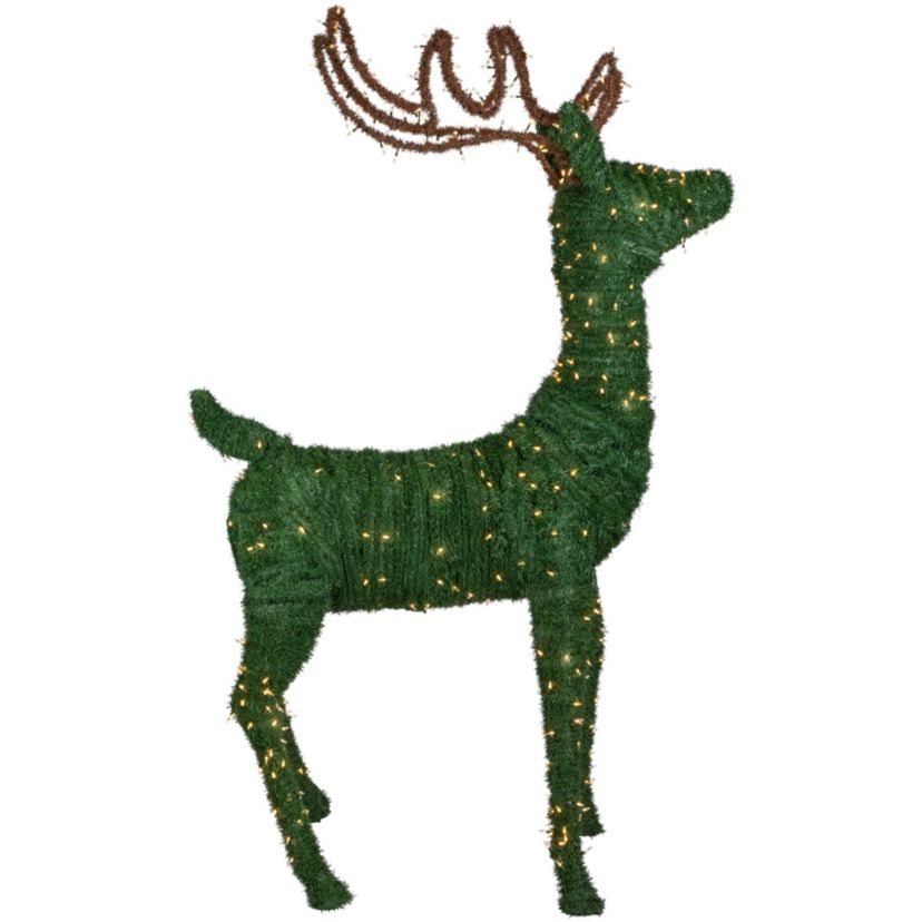 Lighted Commercial Standing Topiary Reindeer Outdoor Christmas Decoration - 6.5 - Warm White LED Lights