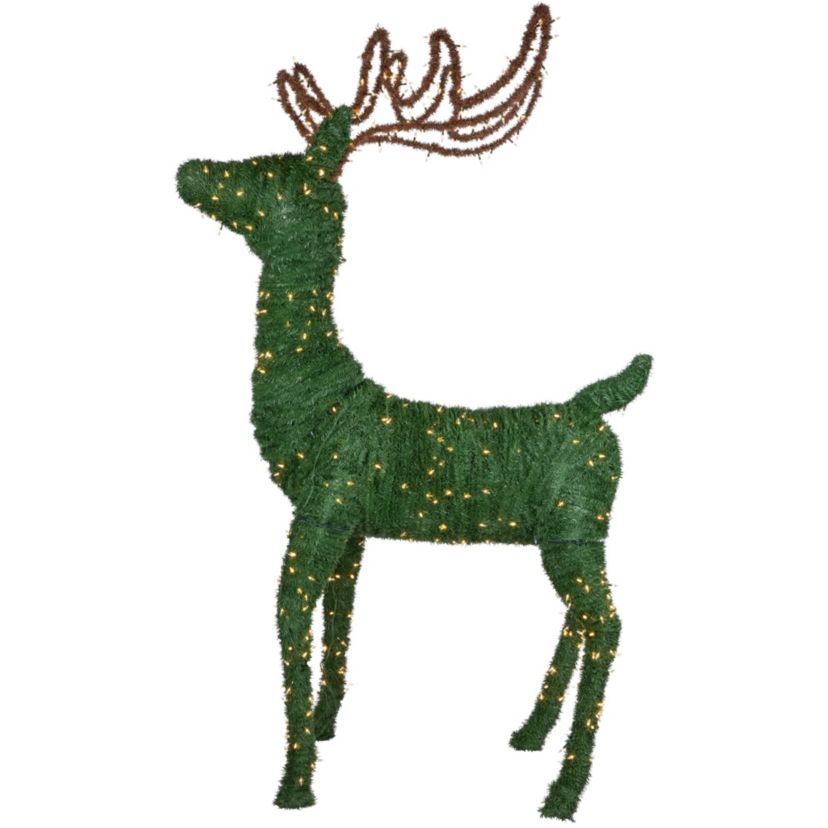 Lighted Commercial Standing Topiary Reindeer Outdoor Christmas Decoration - 6.5 - Warm White LED Lights