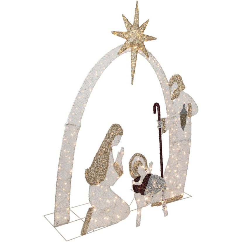 6.75 LED Lighted Holy Family Nativity Scene Outdoor Christmas Decoration