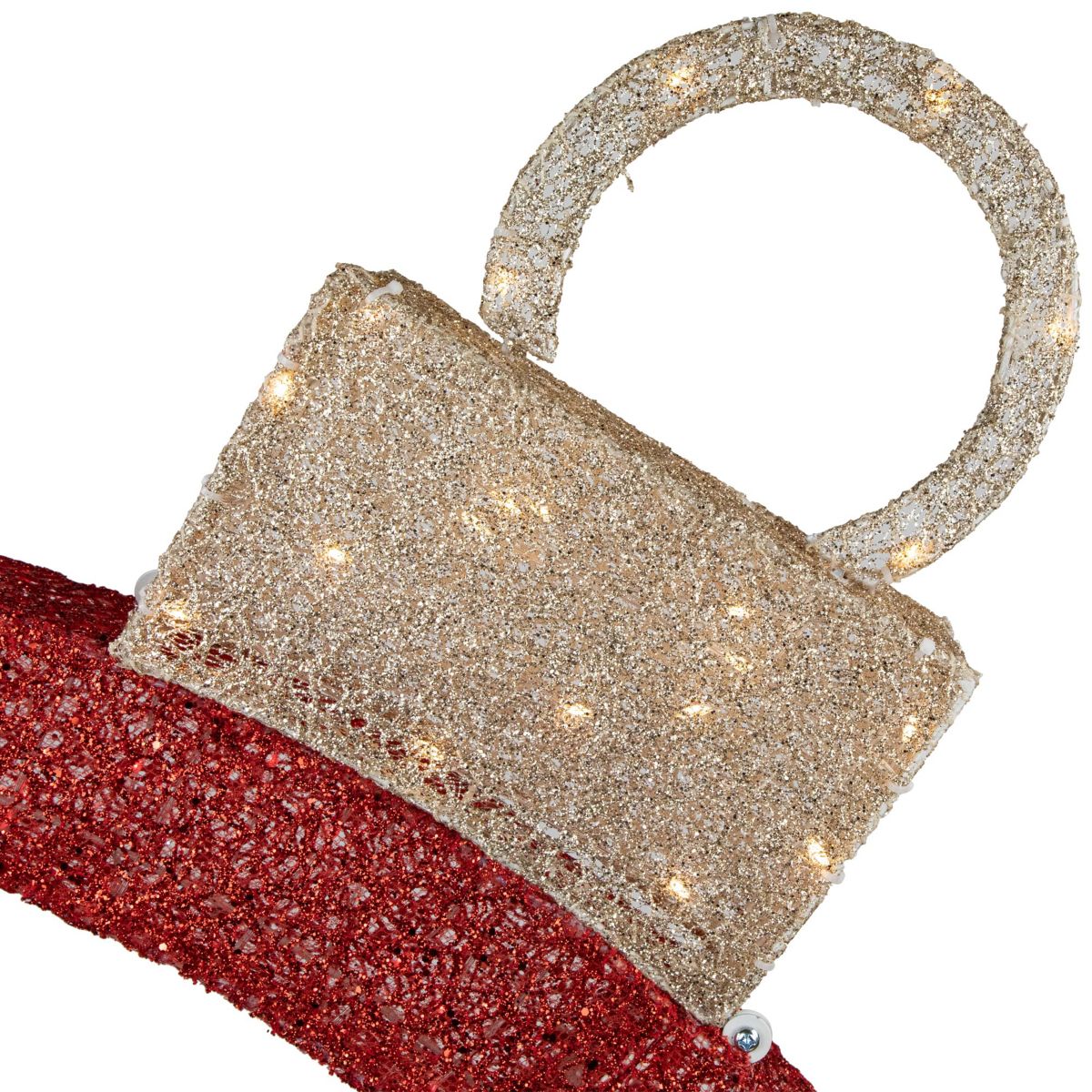 4.25 Red LED Lighted Ornament Arch Outdoor Christmas Decoration - Warm White Lights