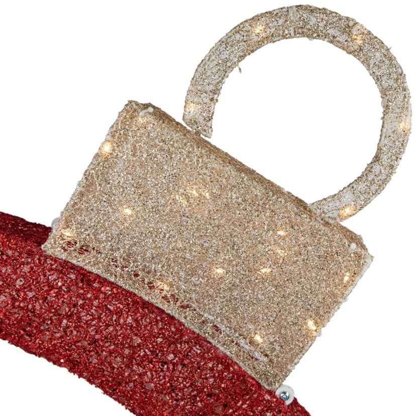 4.25 Red LED Lighted Ornament Arch Outdoor Christmas Decoration - Warm White Lights