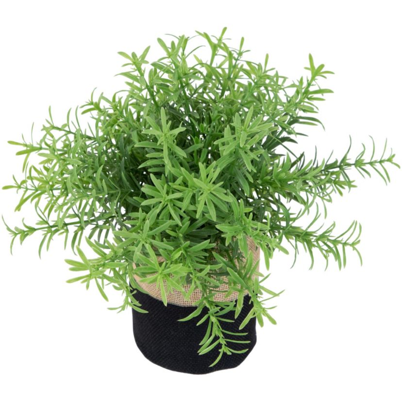 9" Green Leafy Artificial Spring Foliage in Fabric Covered Pot