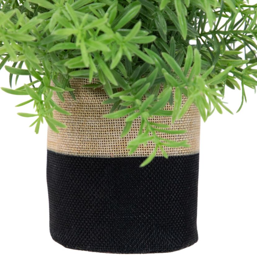 9" Green Leafy Artificial Spring Foliage in Fabric Covered Pot