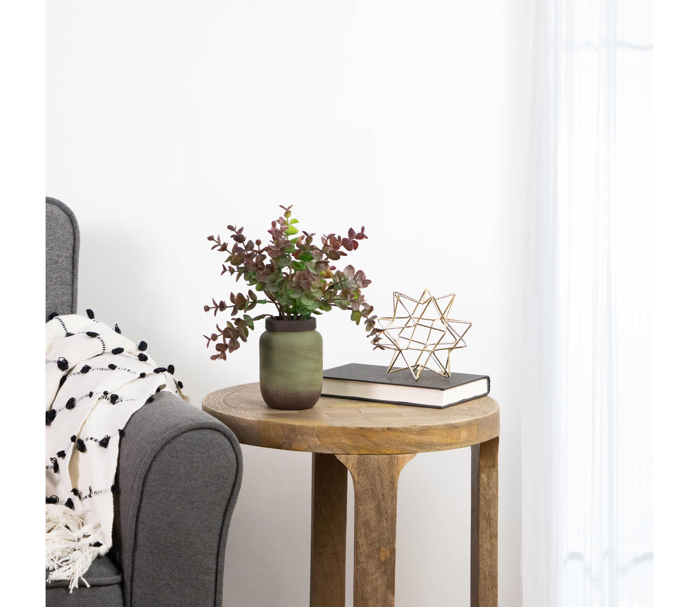 Real Touch™ Two-Toned Spring Eucalyptus Leaves Artificial Plant in Ceramic Pot 10"