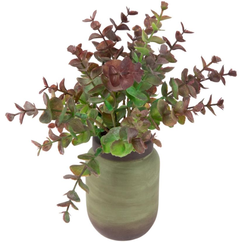 Real Touch™ Two-Toned Spring Eucalyptus Leaves Artificial Plant in Ceramic Pot 10"