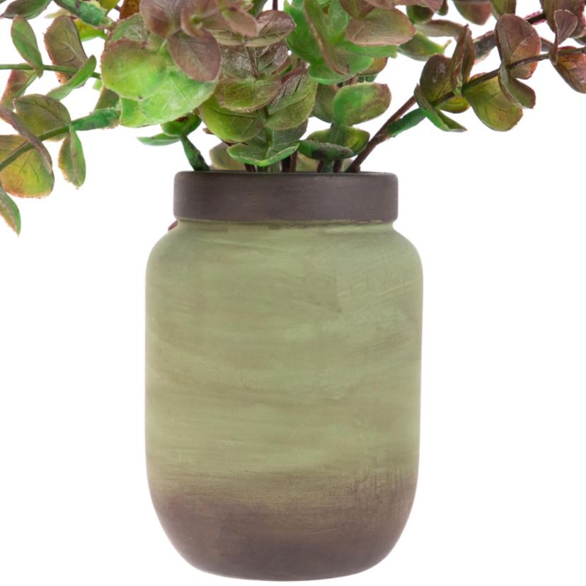 Real Touch™ Two-Toned Spring Eucalyptus Leaves Artificial Plant in Ceramic Pot 10"