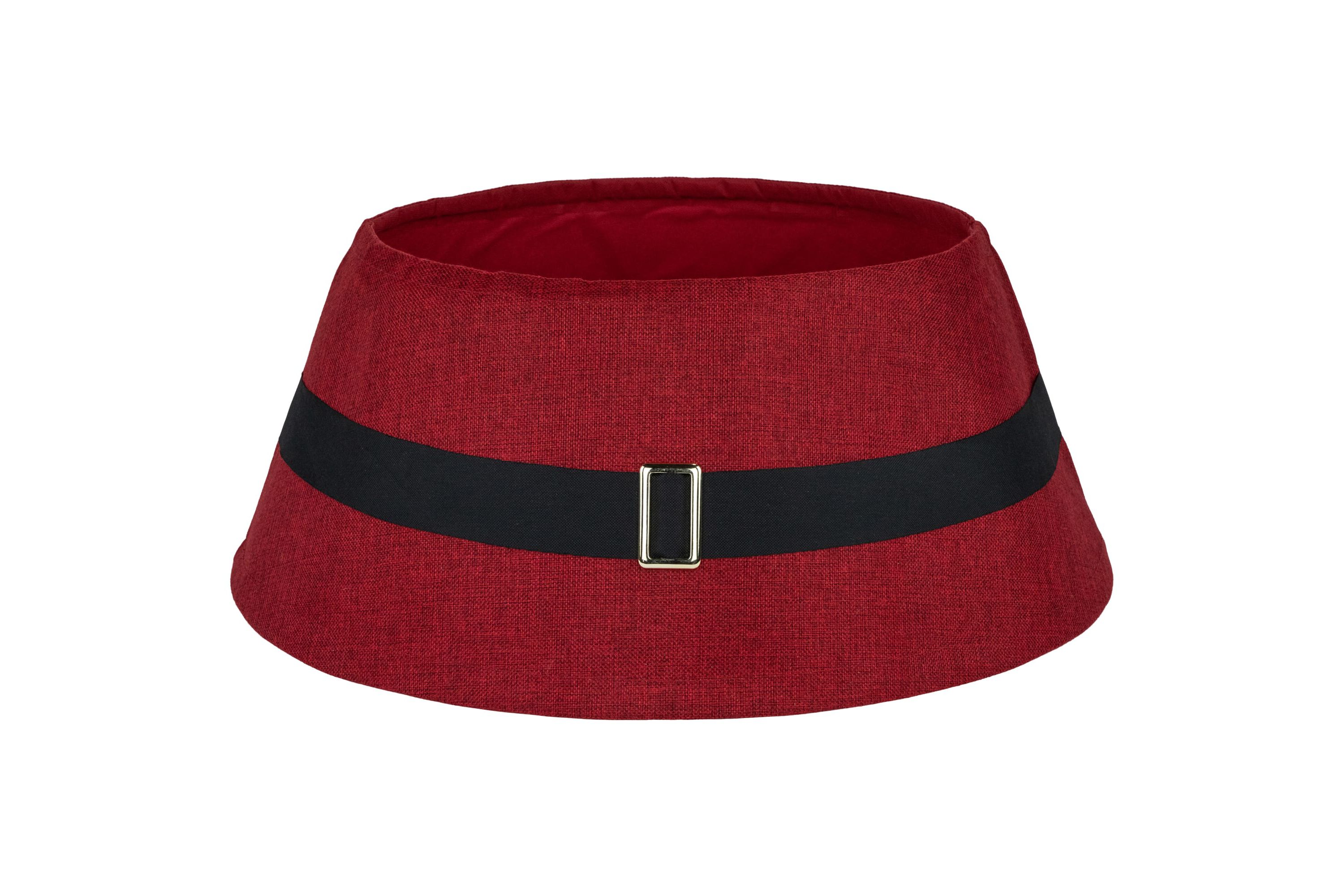 26.75" Red Santas Belt Round Christmas Tree Collar