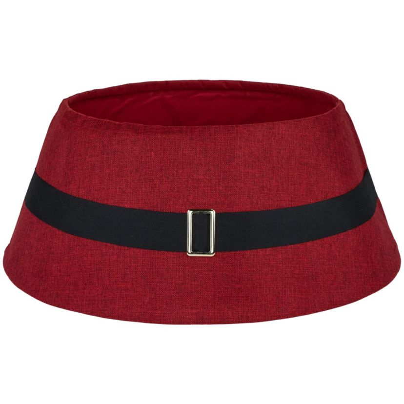 26.75" Red Santas Belt Round Christmas Tree Collar