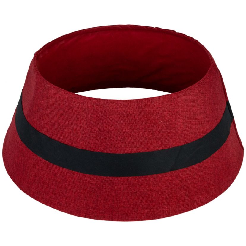 26.75" Red Santas Belt Round Christmas Tree Collar