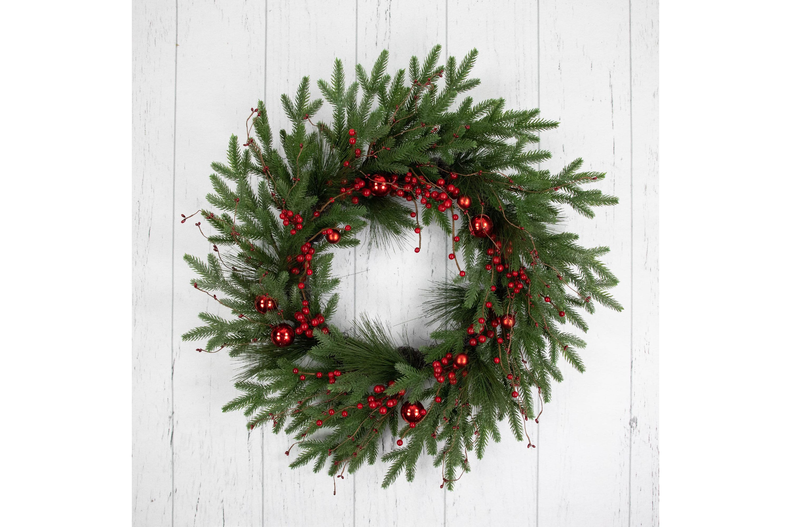 Real Touch™️ Berries and Pine Artificial Christmas Wreath  - 32" - Unlit