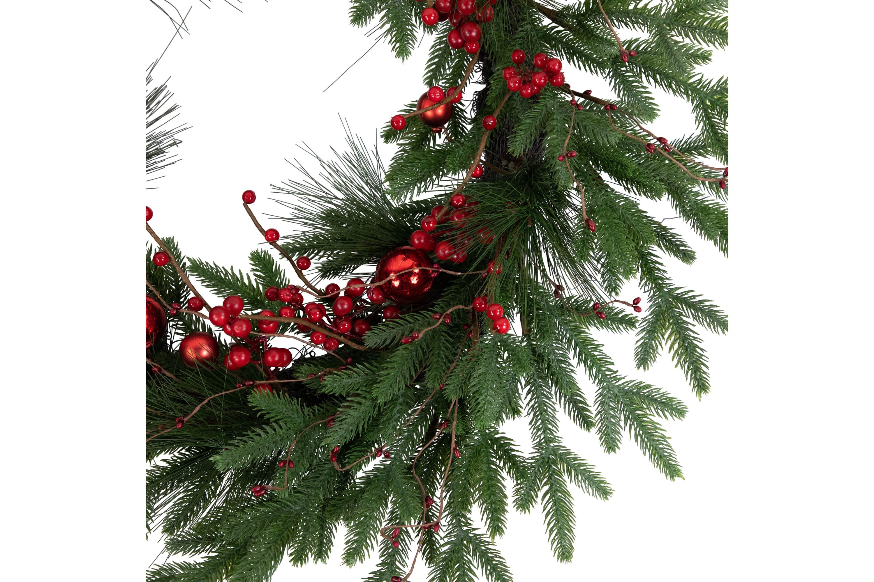 Real Touch™️ Berries and Pine Artificial Christmas Wreath  - 32" - Unlit