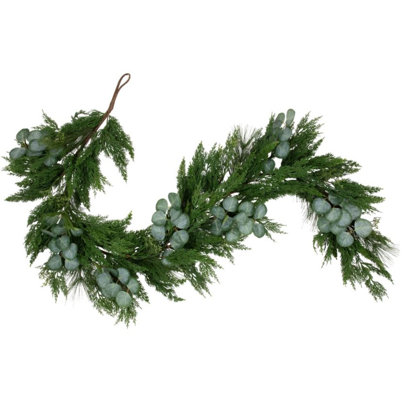 6 Eucalyptus and Mixed Pine Artificial Christmas Garland