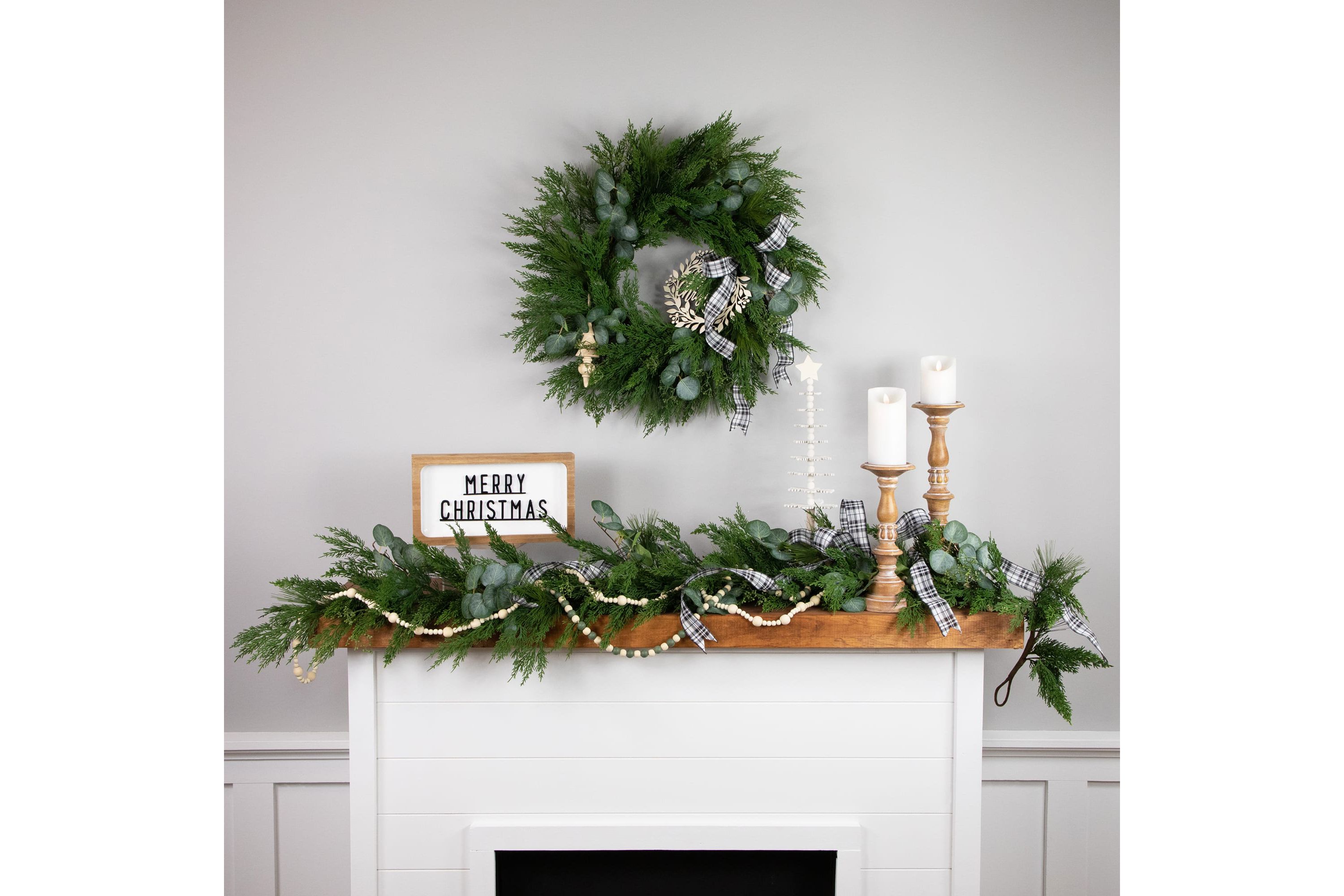 6 Eucalyptus and Mixed Pine Artificial Christmas Garland