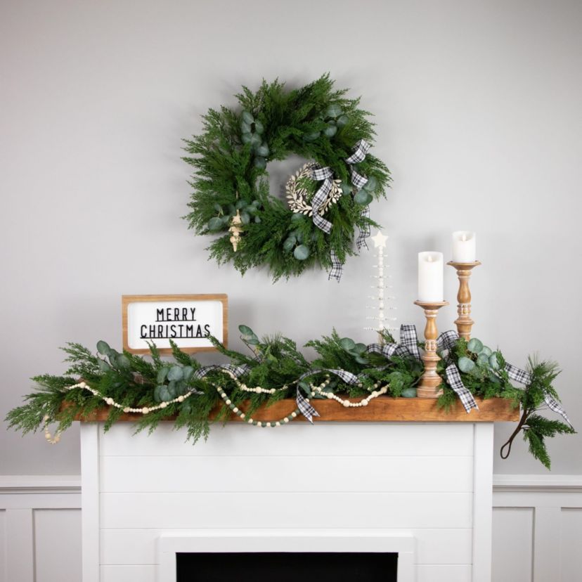 6 Eucalyptus and Mixed Pine Artificial Christmas Garland