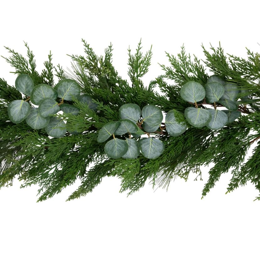 6 Eucalyptus and Mixed Pine Artificial Christmas Garland