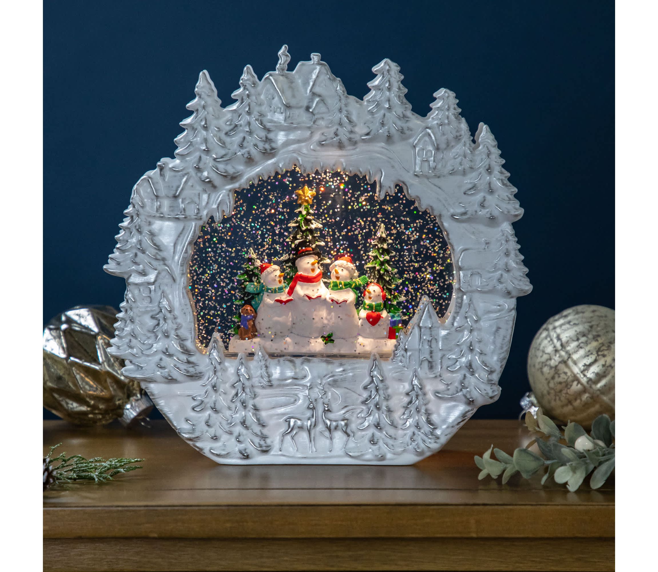 LED Lighted Caroling Snowmen Christmas Snow Globe - 9.5"