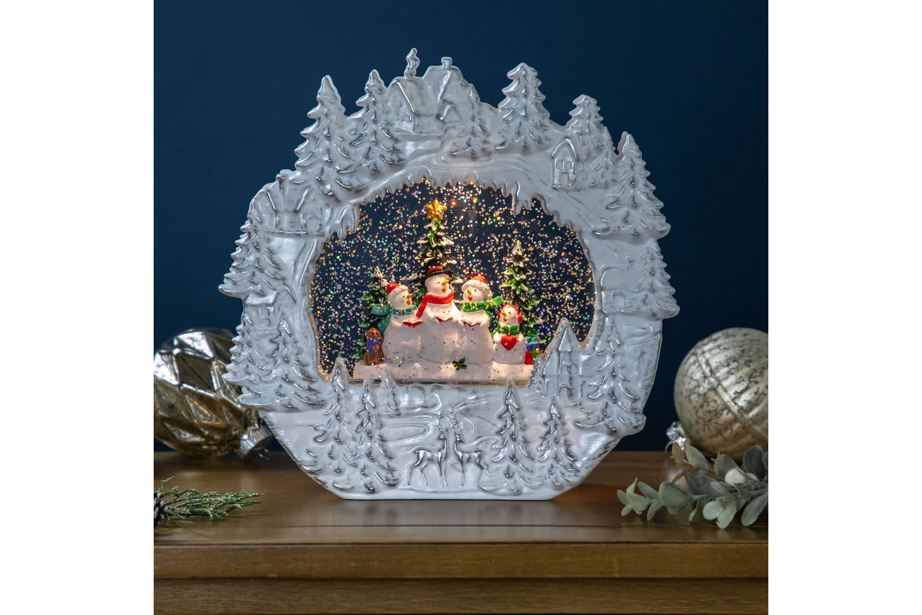 LED Lighted Caroling Snowmen Christmas Snow Globe - 9.5"