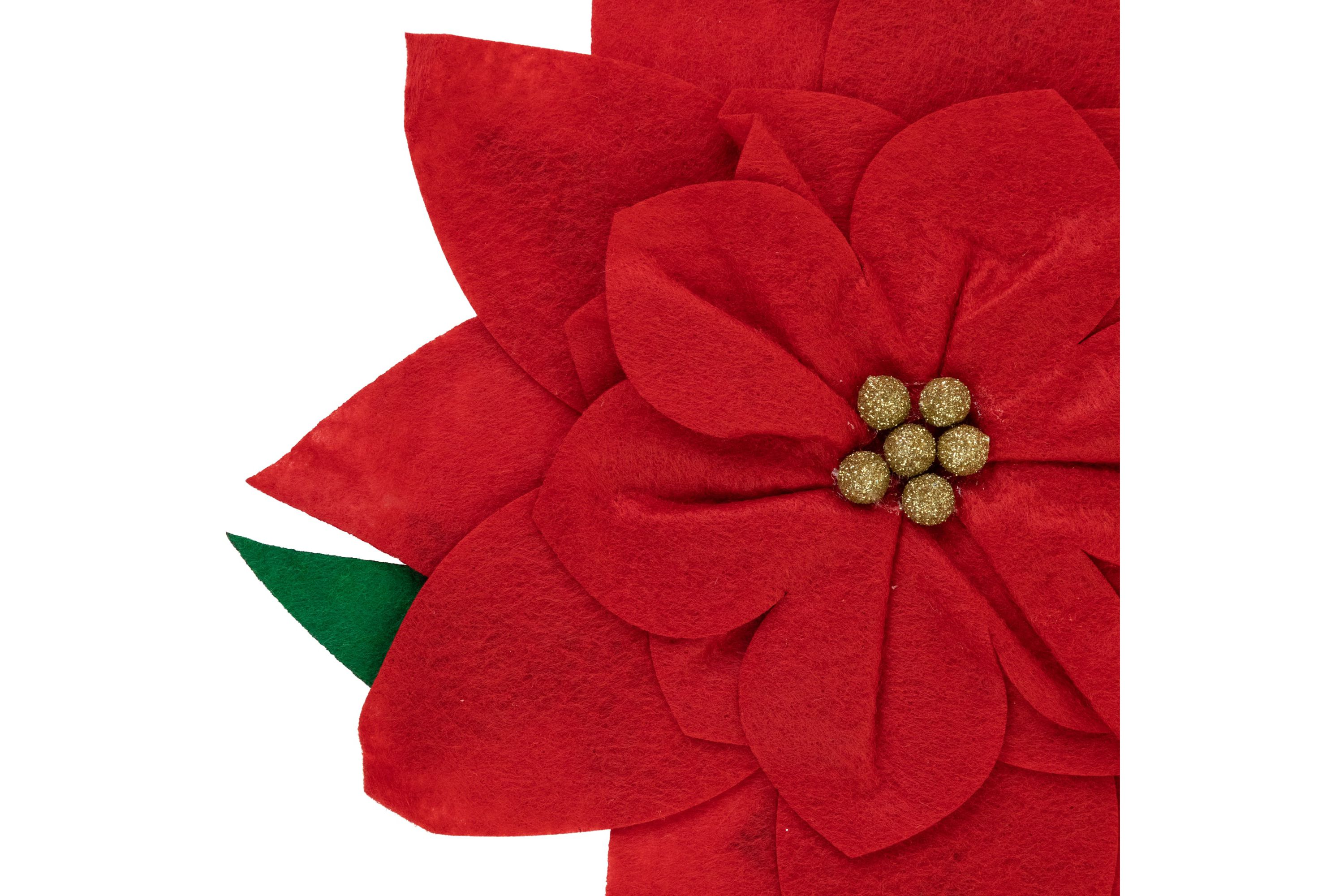 29inch Red Poinsettia Tie-On Christmas Tree Topper Unlit