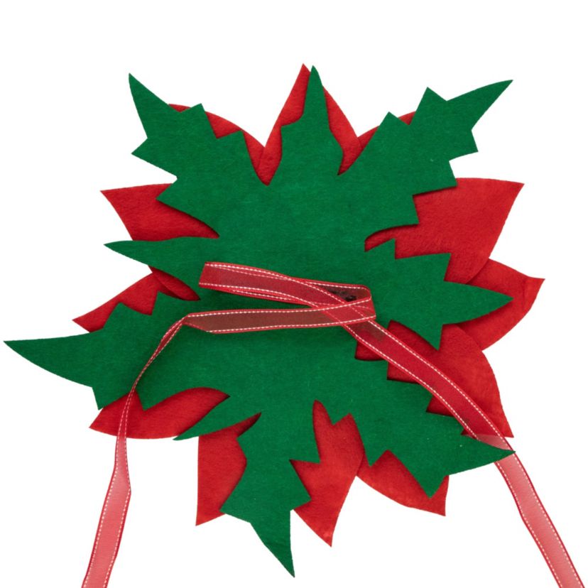 29inch Red Poinsettia Tie-On Christmas Tree Topper Unlit