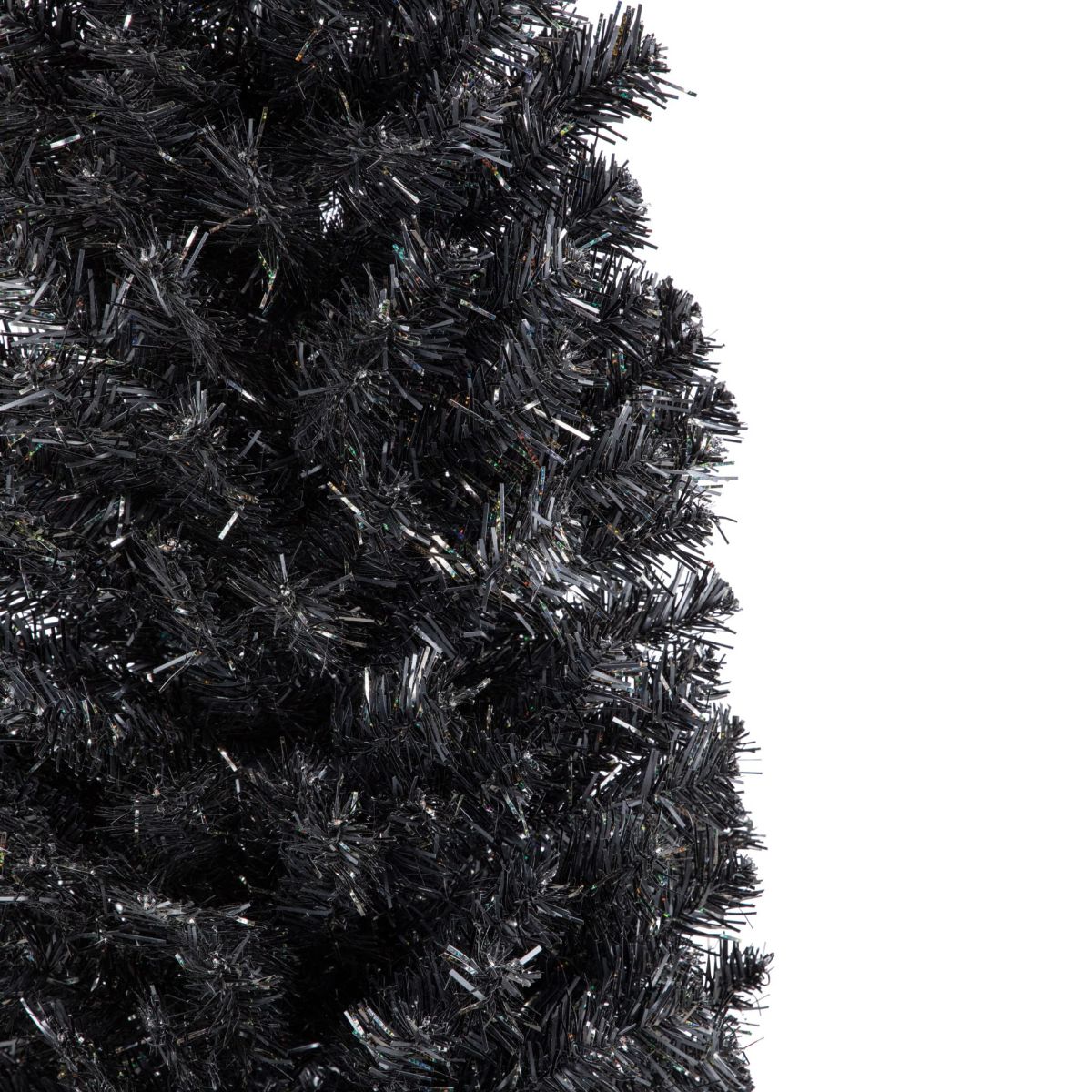 6ft Charcoal Brown Iridescent Slim Artificial Tinsel Halloween Tree Unlit