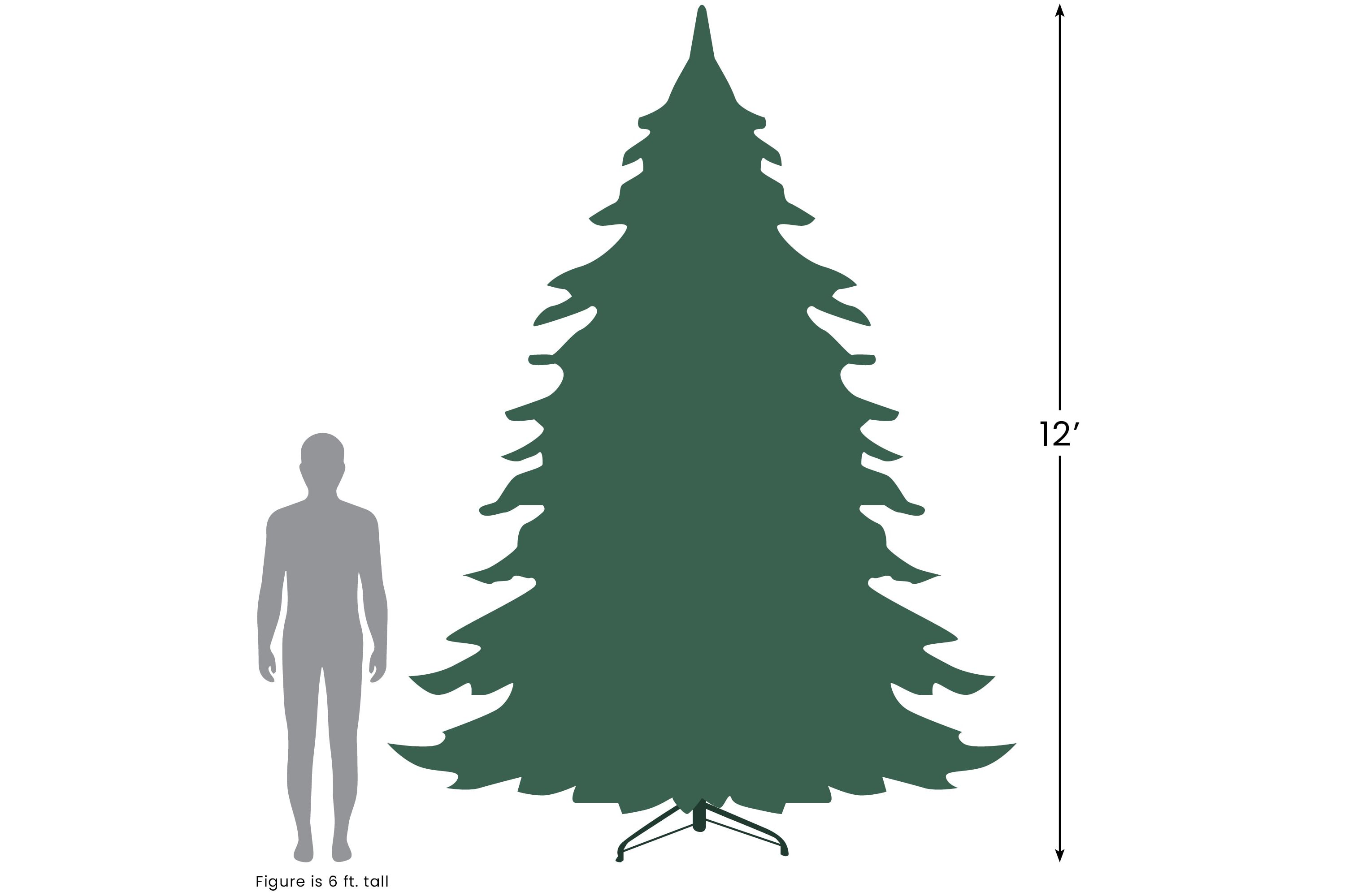 12ft Pre-Lit Slim Pine Heavily Flocked Artificial Christmas Tree Clear Lights