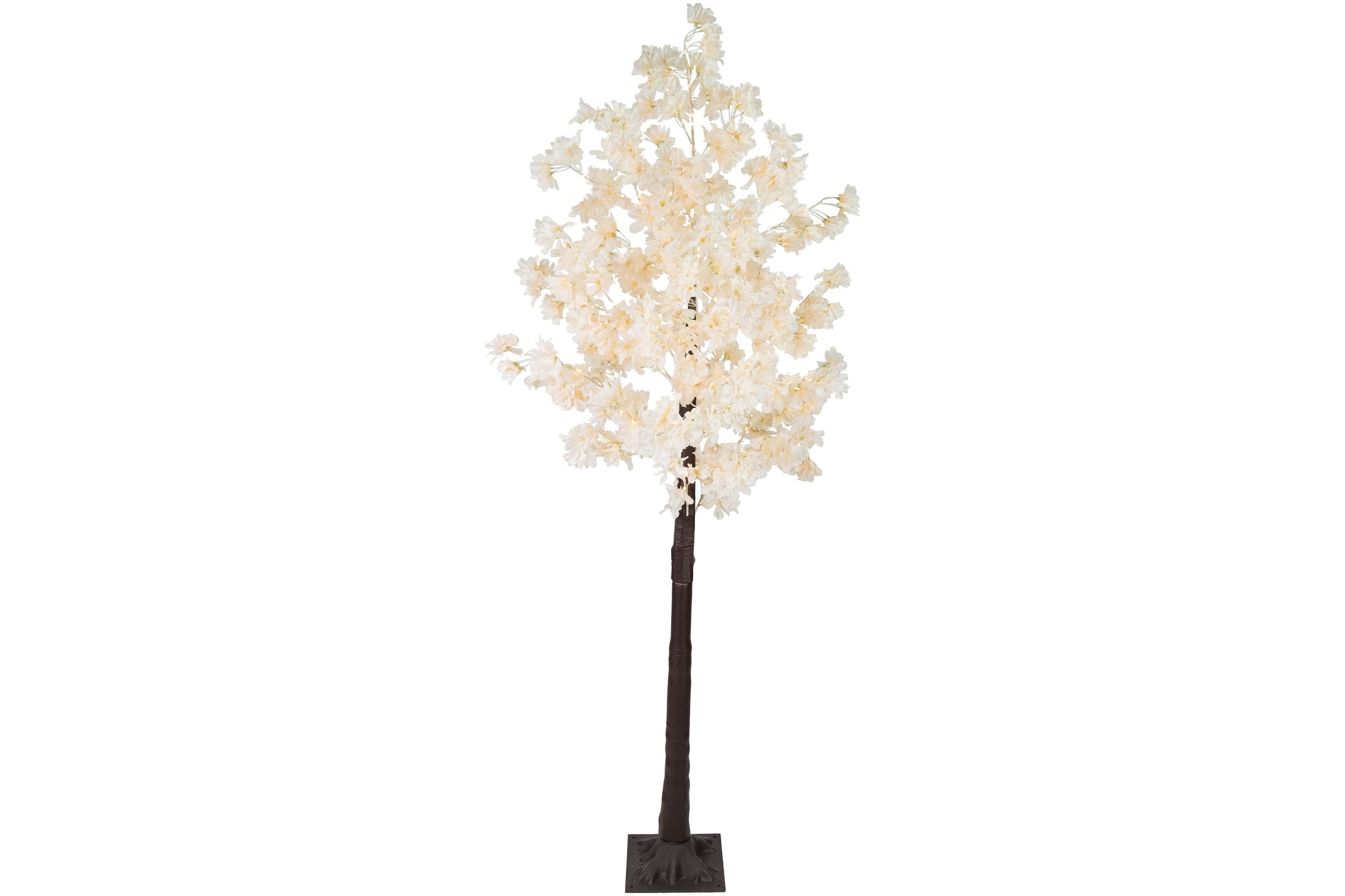 6 LED Lighted White Floral Artificial Tree - Warm White Lights