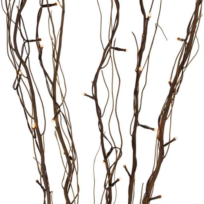 39inch LED Lighted Natural Branch Bundle Christmas Decoration - Warm White Lights