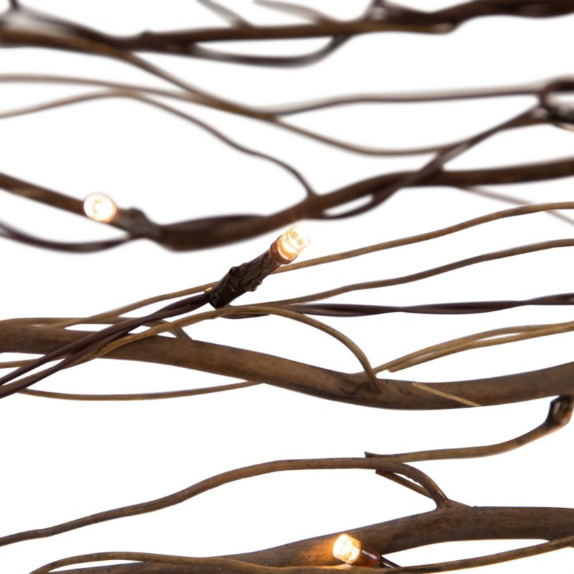39inch LED Lighted Natural Branch Bundle Christmas Decoration - Warm White Lights