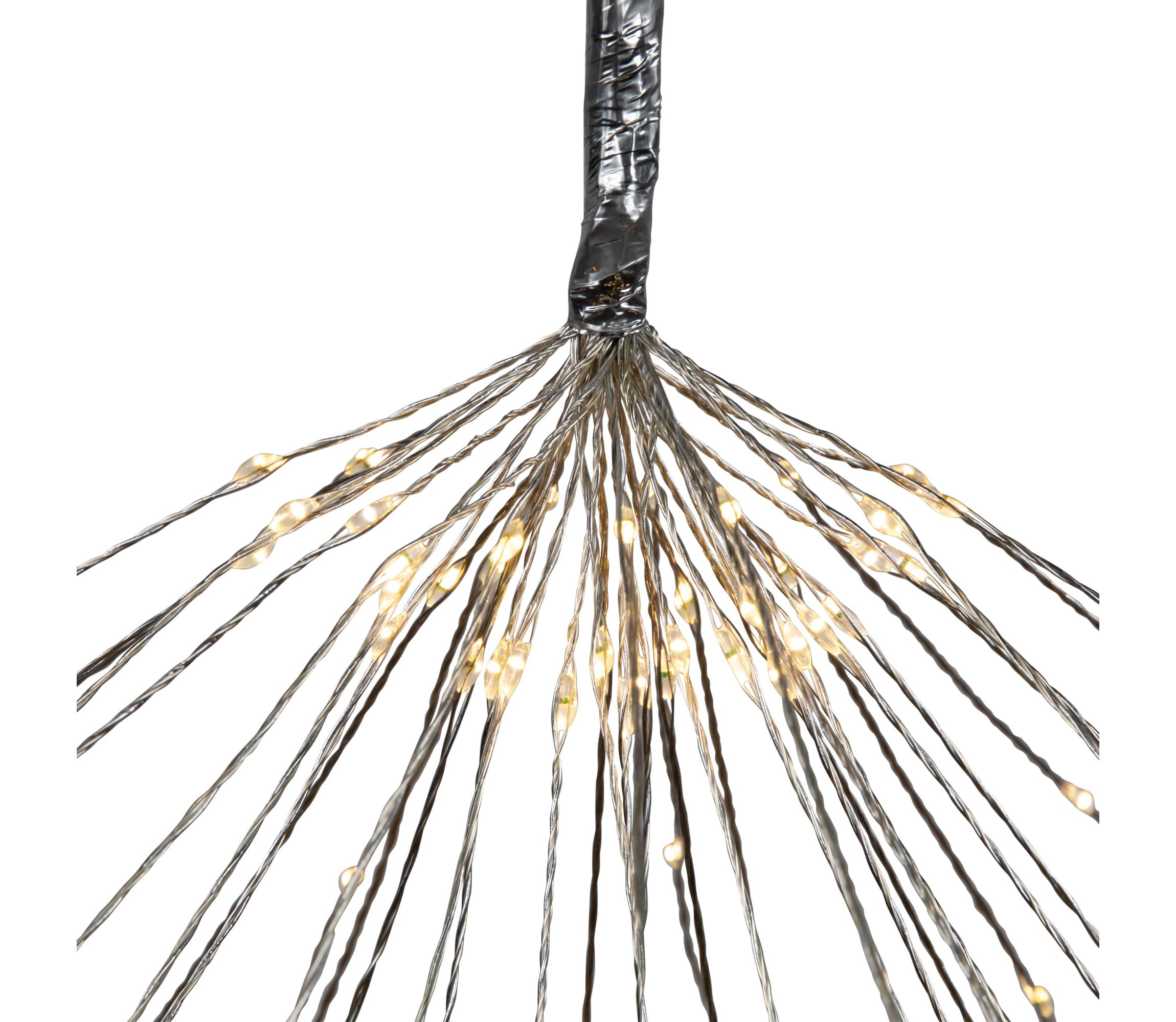 20" LED Lighted Firework Silver Branch Christmas Decoration - Warm White Lights