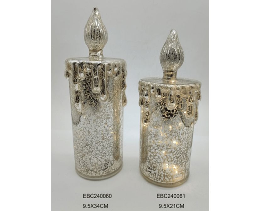 13inch LED Lighted Gold Dripping Candle Christmas Decoration