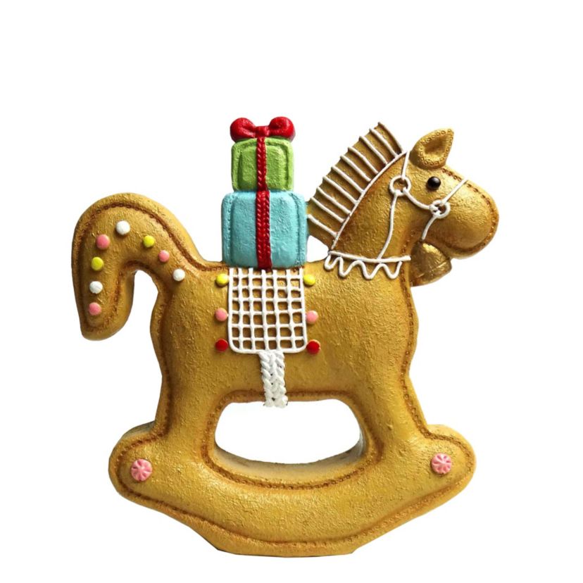 7.25inch Gingerbread Rocking Horse Christmas Figurine