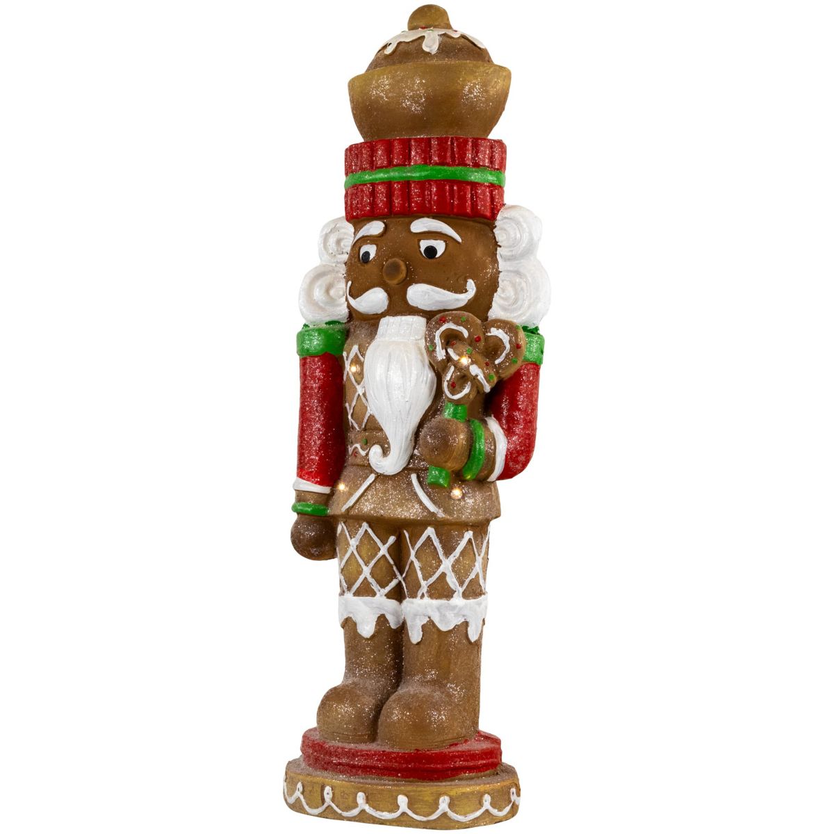 25.5inch LED Lighted Gingerbread Nutcracker Christmas Figurine