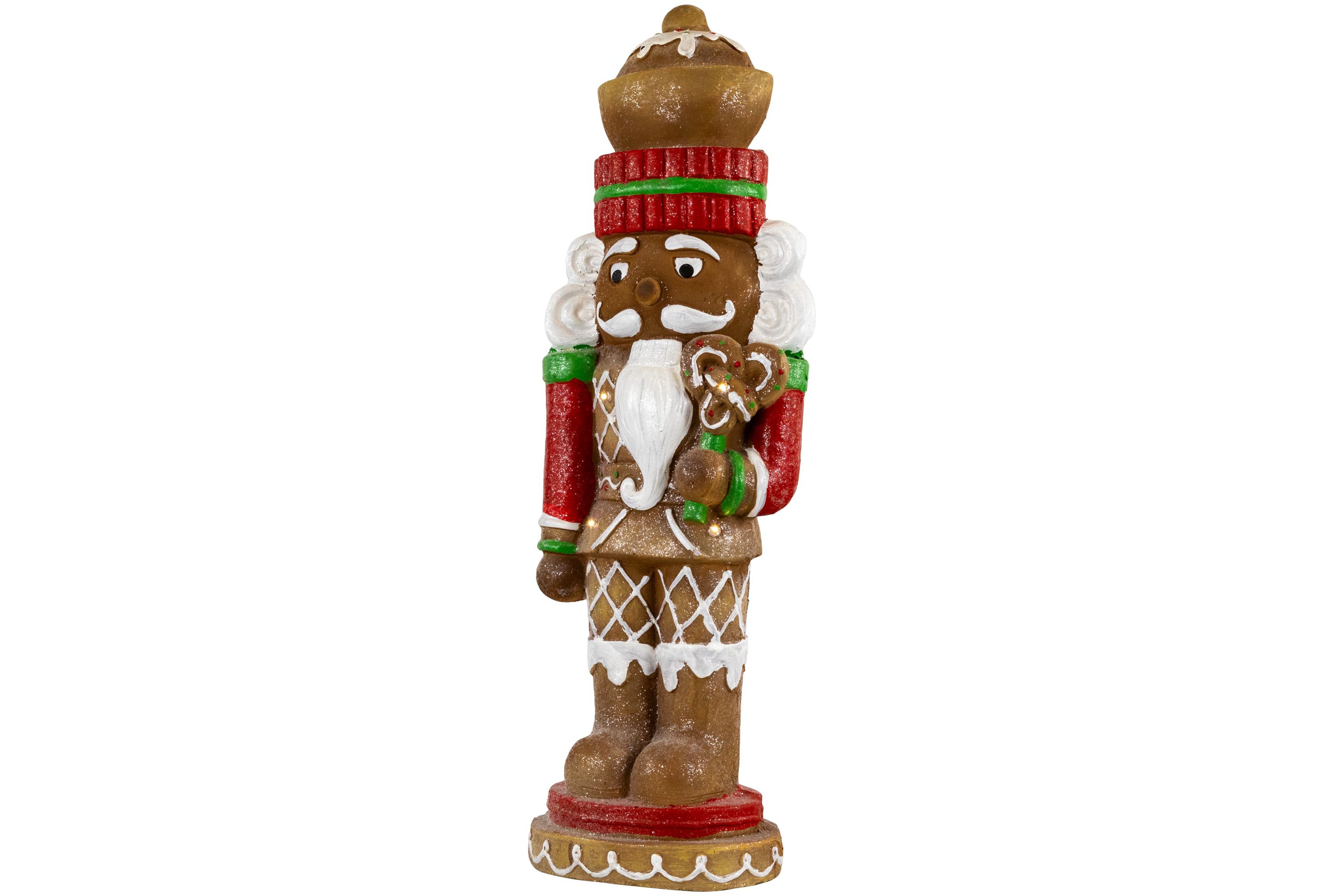 25.5inch LED Lighted Gingerbread Nutcracker Christmas Figurine