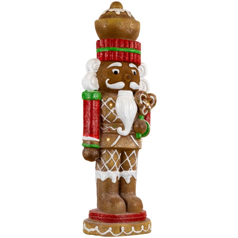 25.5inch LED Lighted Gingerbread Nutcracker Christmas Figurine