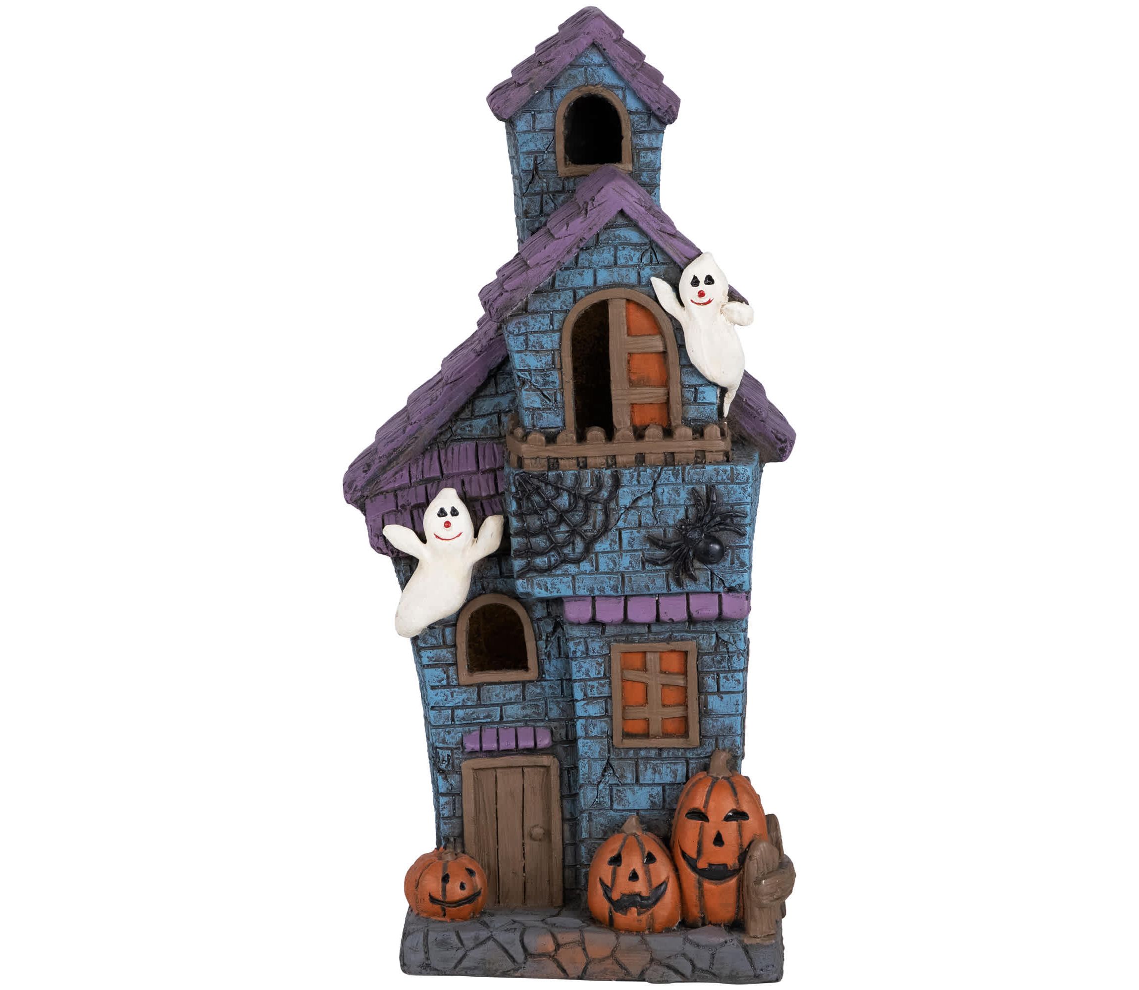 LED Lighted Haunted House with Ghosts Halloween Decoration - 22.75"