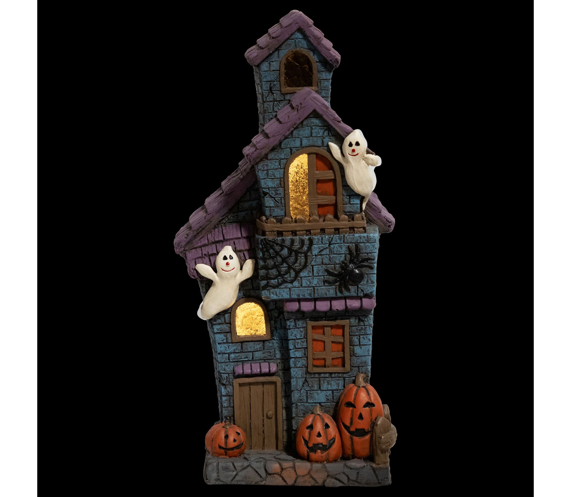 LED Lighted Haunted House with Ghosts Halloween Decoration - 22.75"