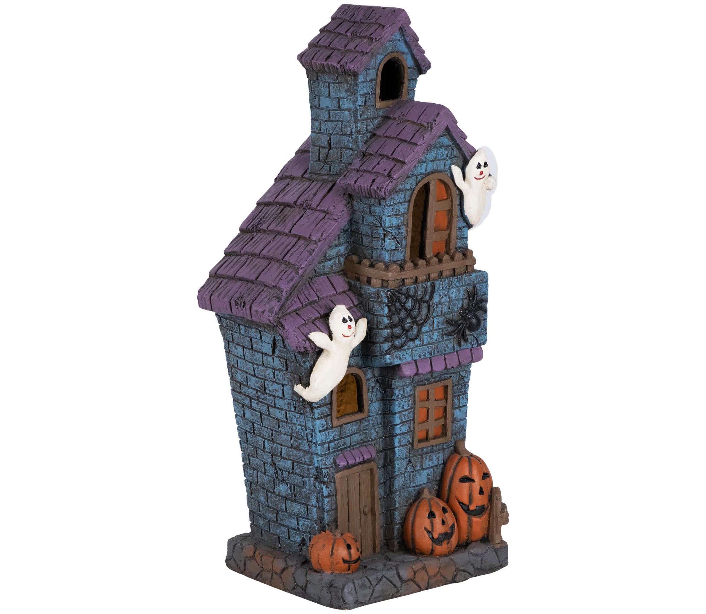 LED Lighted Haunted House with Ghosts Halloween Decoration - 22.75"