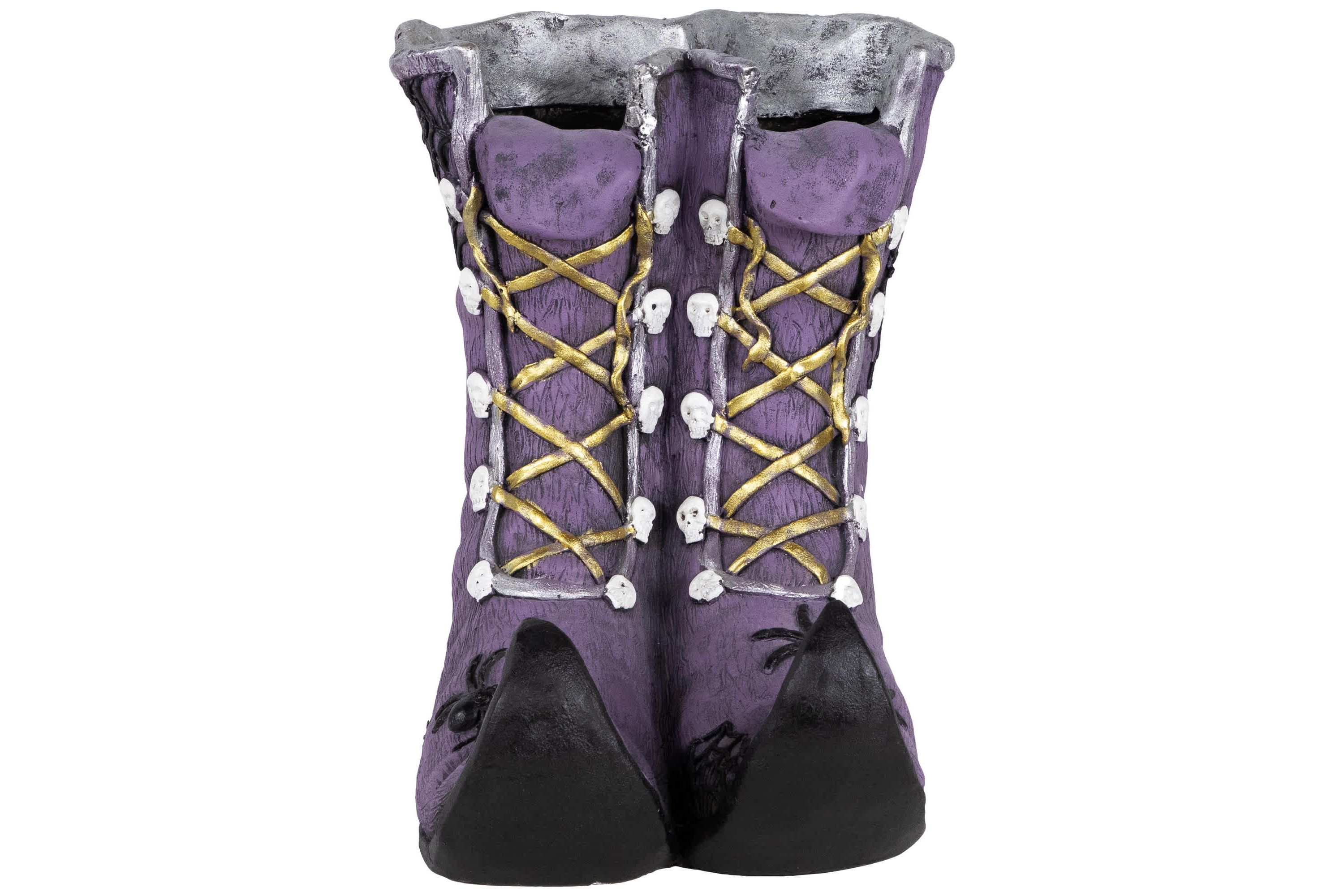 Ceramic Witchs Boots Halloween Decoration - 15" - Purple