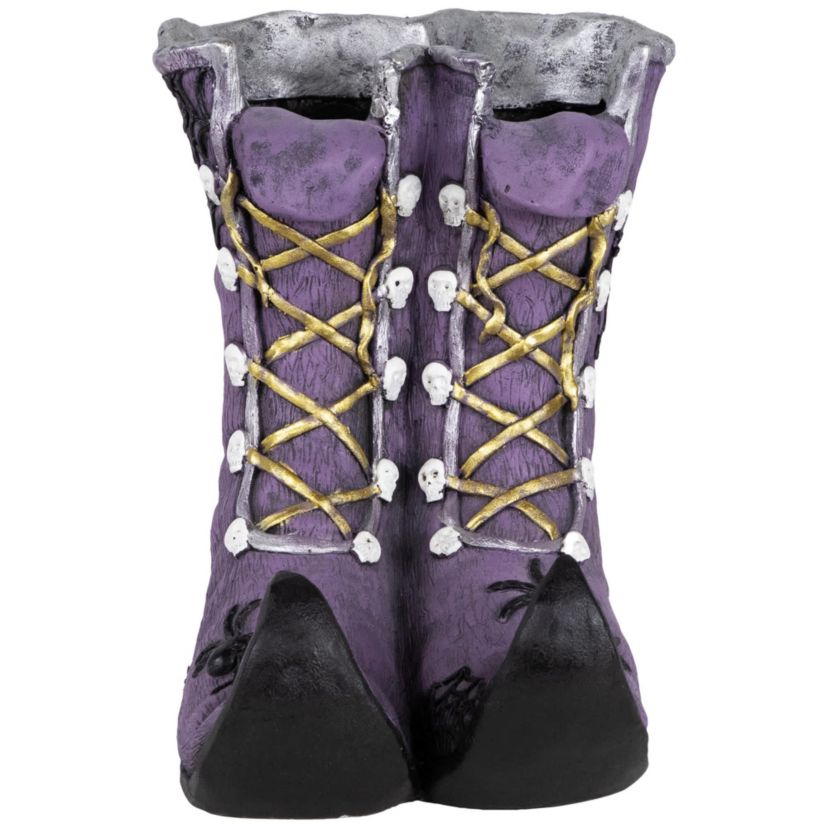 Ceramic Witchs Boots Halloween Decoration - 15" - Purple