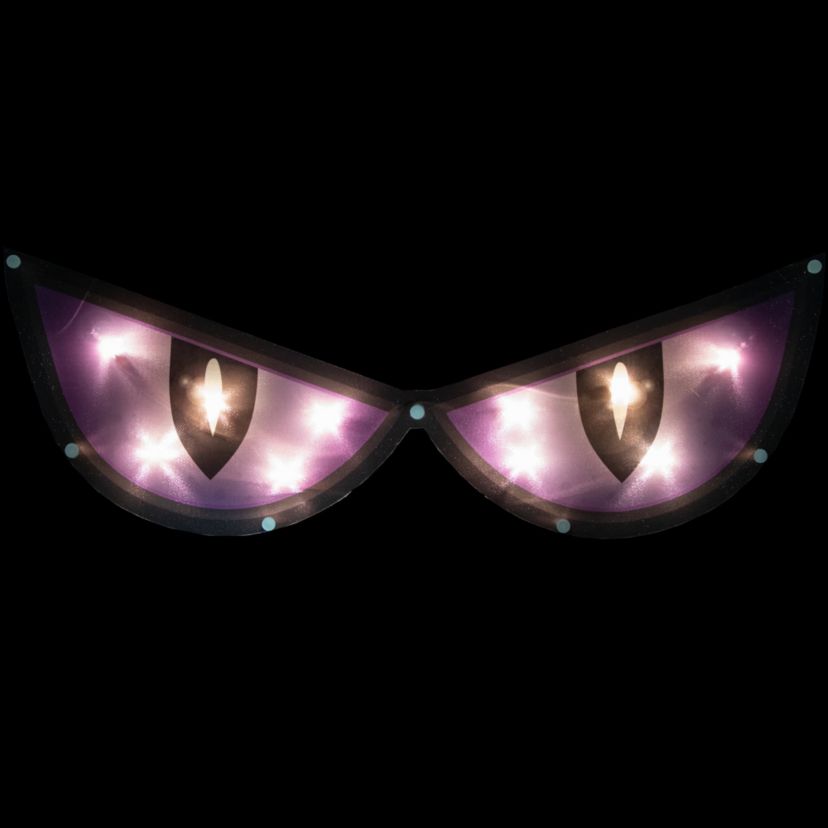 20inch Lighted Purple Eyes Halloween Window Silhouette Decoration