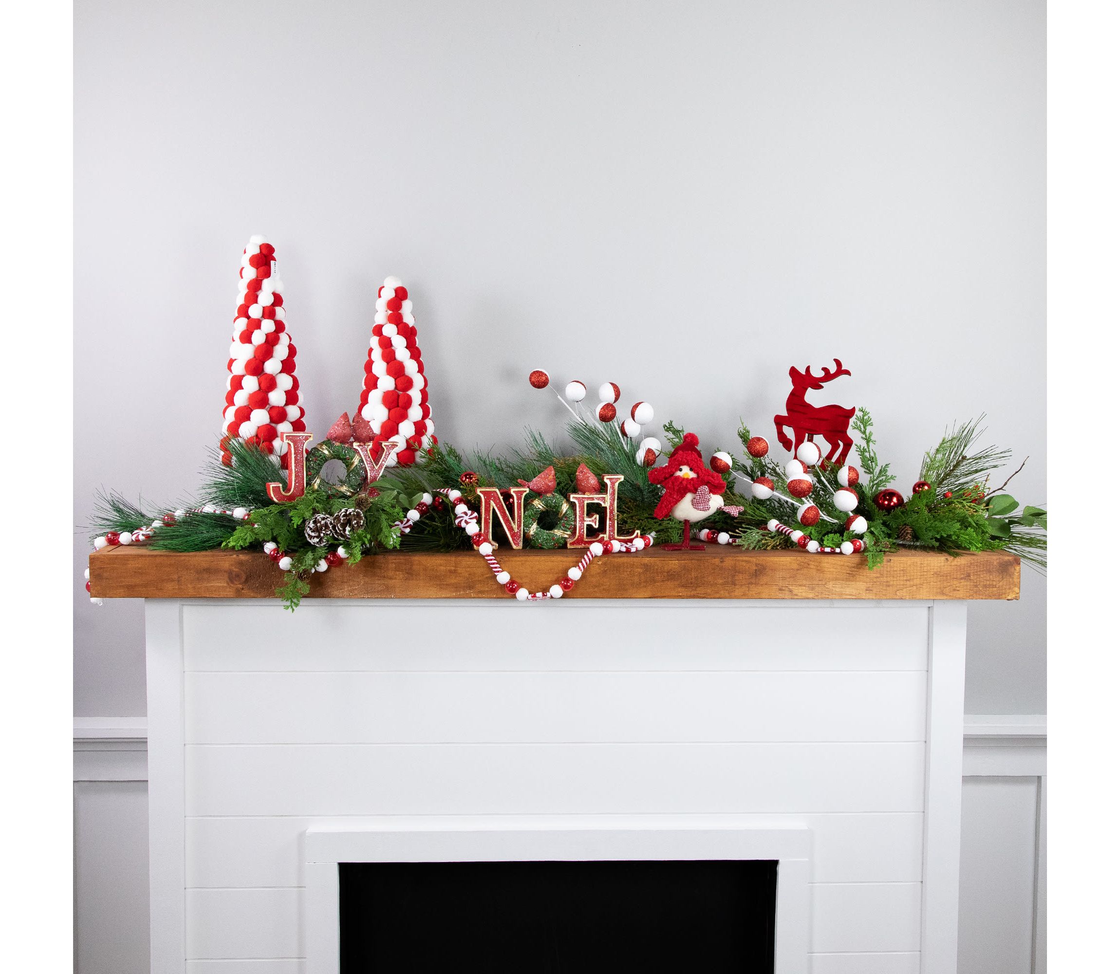 Set of 2 Red and White Glittered Candy Cane Christmas Picks 22"