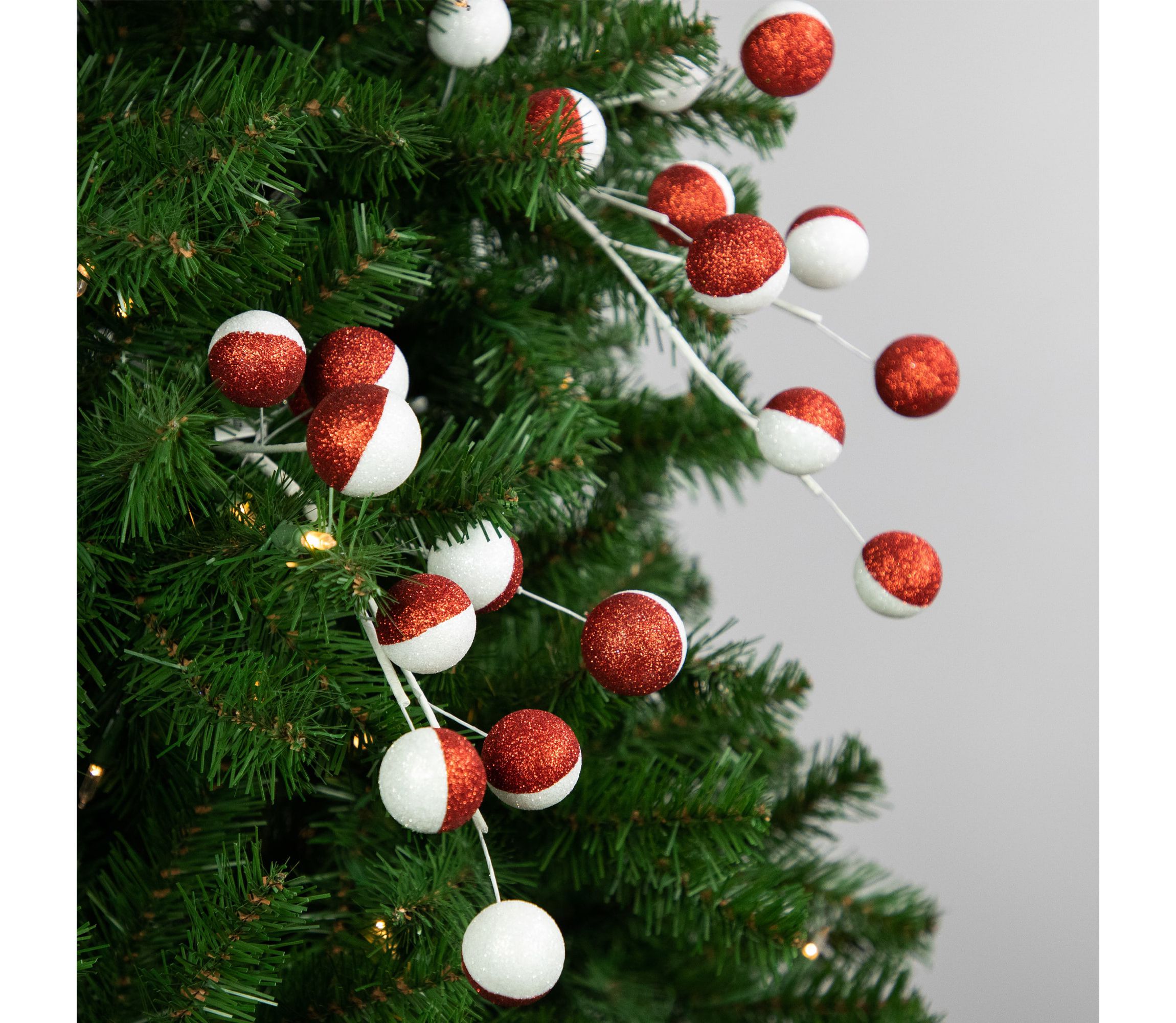 Set of 2 Red and White Glittered Candy Cane Christmas Picks 22"