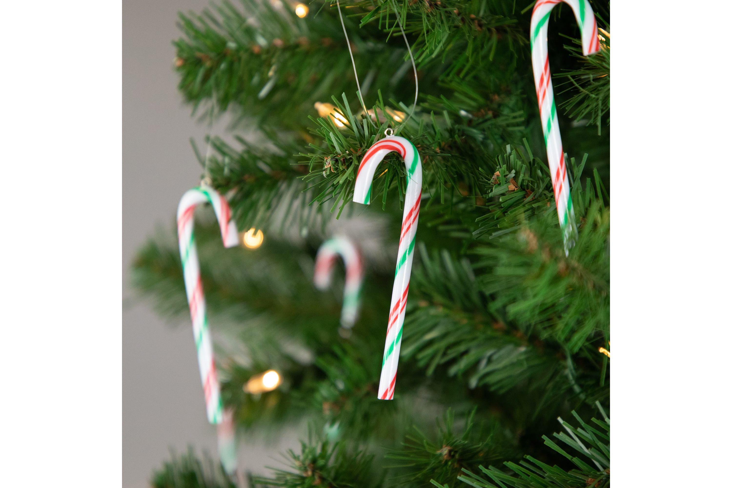 12ct Multi Twist Candy Cane Christmas Ornaments 4"