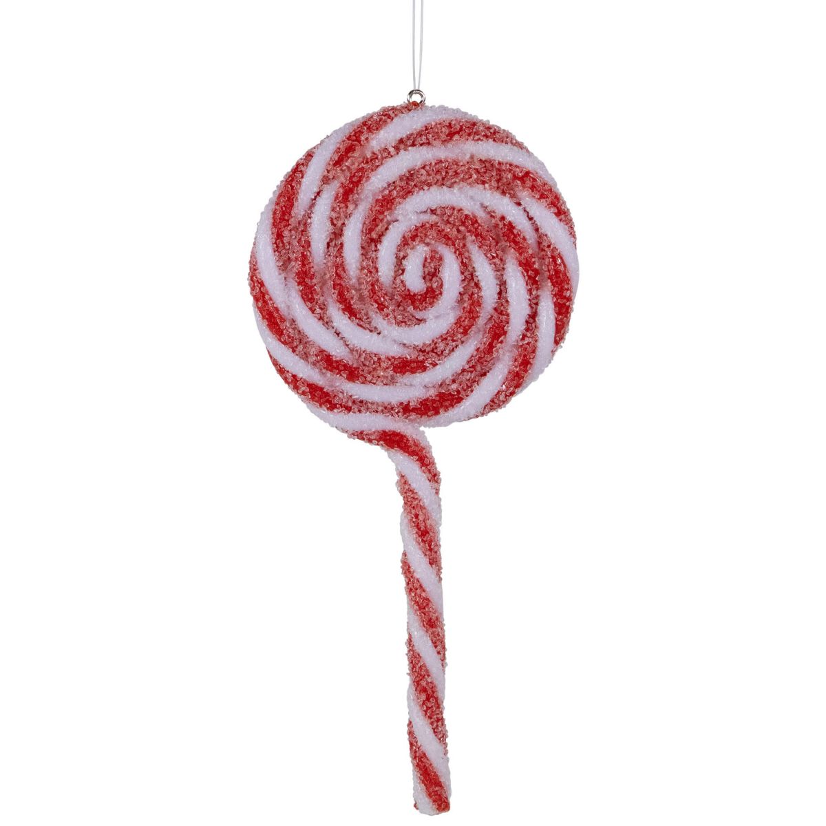 6ct Frosted Red and White Lollipop Christmas Ornaments 6"
