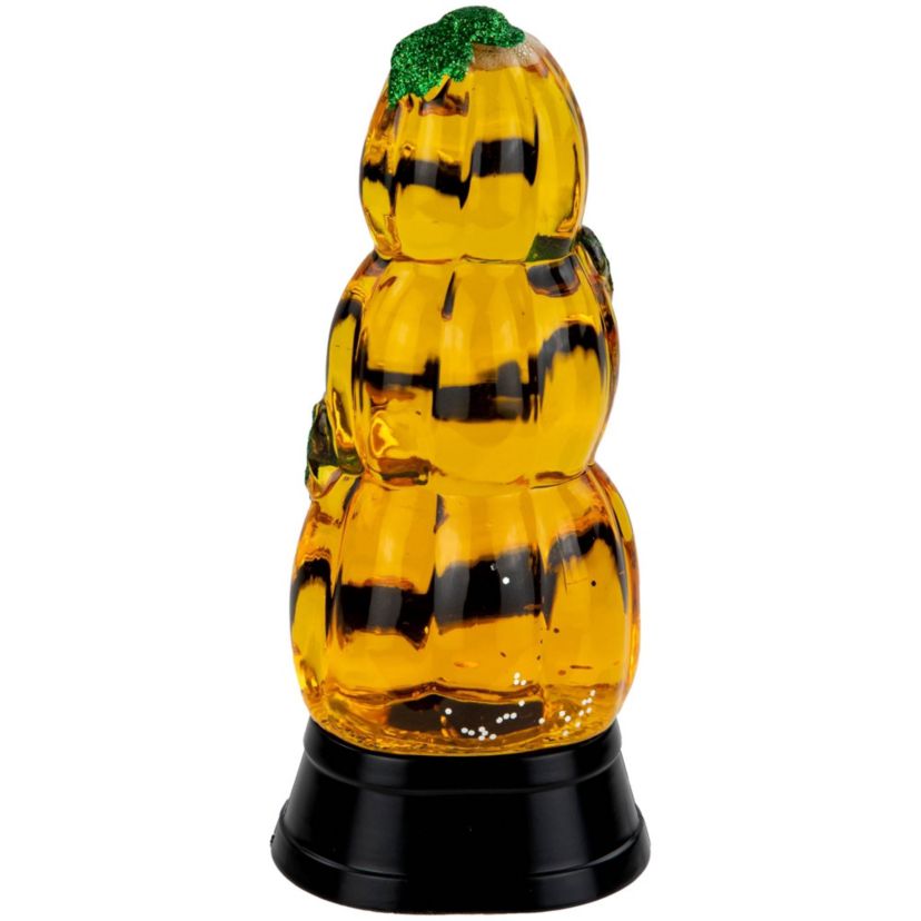 LED Lighted Stacked Jack O Lanterns Halloween Snow Globe - 6.5"
