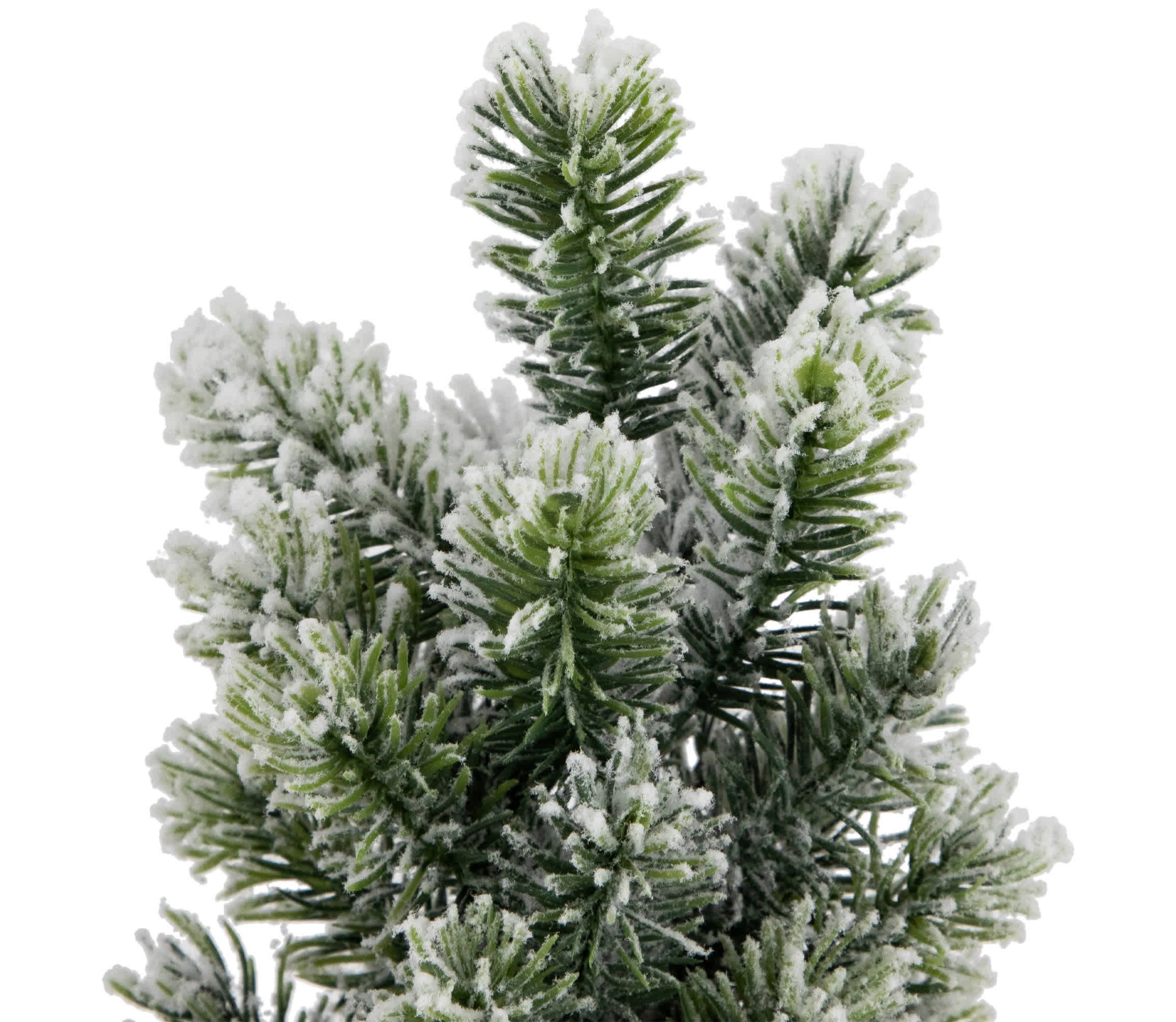 Mini Flocked Pine Artificial Christmas Trees with Burlap Base - 18" - Set of 3